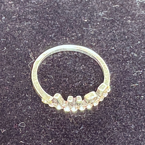 Silver Tone 'AMOR' Ring with Crystals Size 8 - Picture 5 of 9